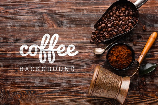 Coffee Stuff Wooden Table Background 23 2148371044