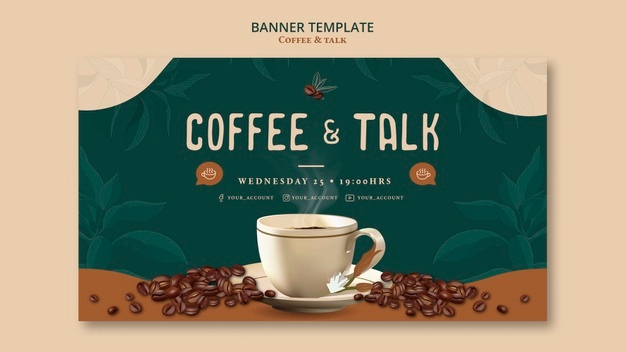 Coffee and talk banner template design Free Psd