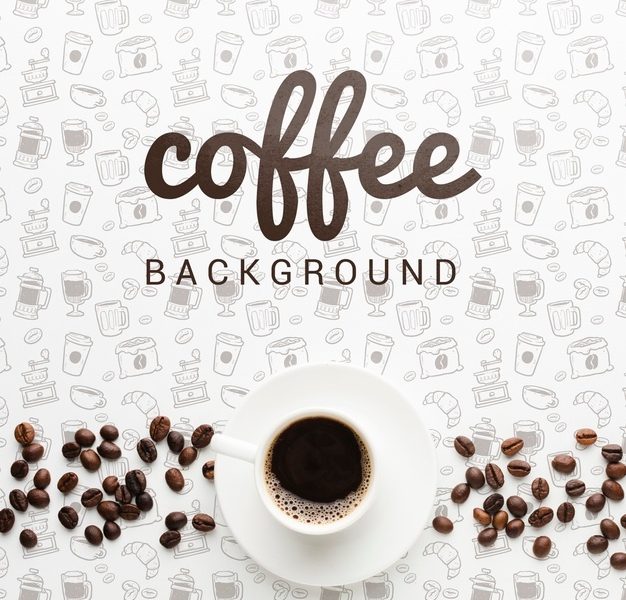 Elegant background with tasty coffee cup Free Psd
