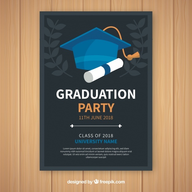 Elegant Graduation Party Invitation Template With Flat Design 23 2147871497