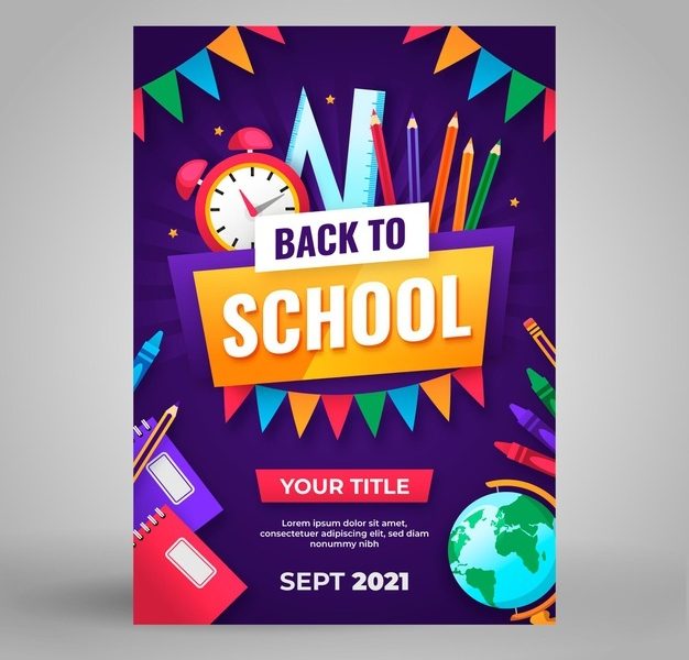 Flat back to school vertical flyer template Free Vector Flat back to school vertical flyer template Free Vector