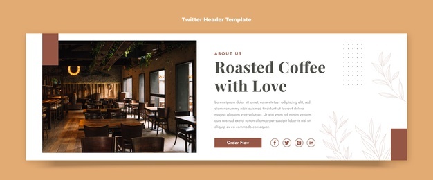 Flat Design Coffee Twitter Header Template 23 2149190885