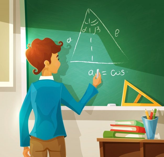 Geometry lesson cartoon illustration Free Vector