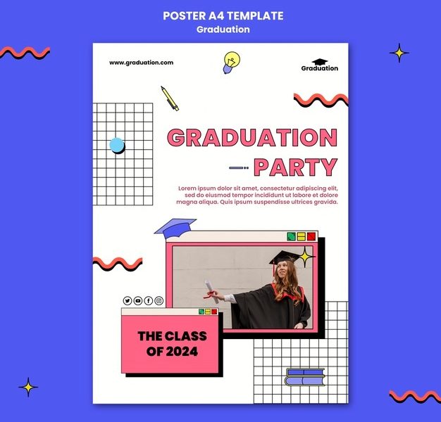 Graduation party poster template Free Psd Graduation party poster template Free Psd