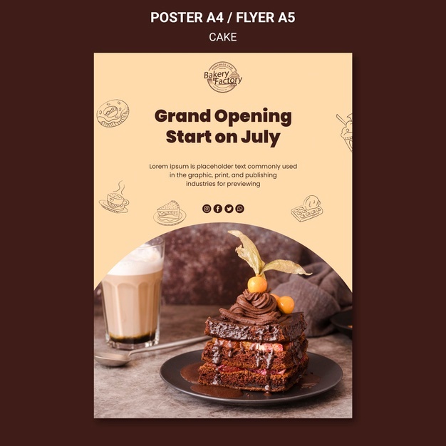 Grand Opening Cake Factory Poster Template 23 2148663905