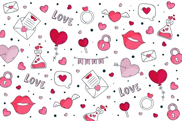 Hand Drawn Valentine S Day Background 23 2148788712