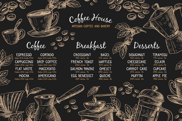 Horizontal Menu Template With Coffee 79603 1233