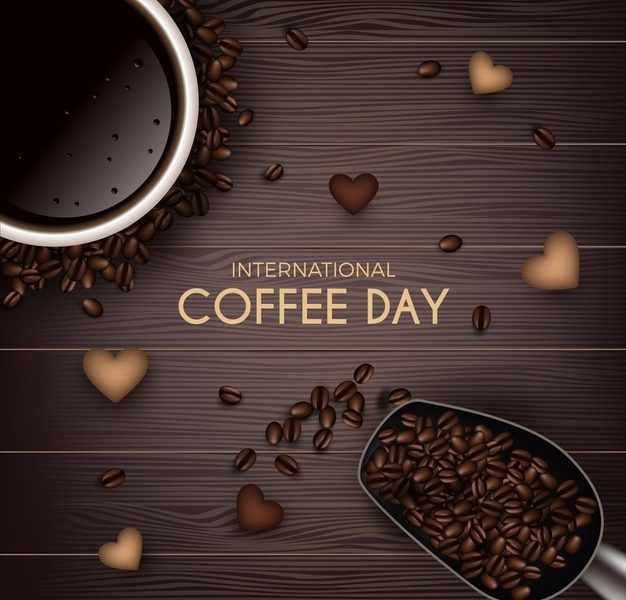 International day of coffee top view Free Vector