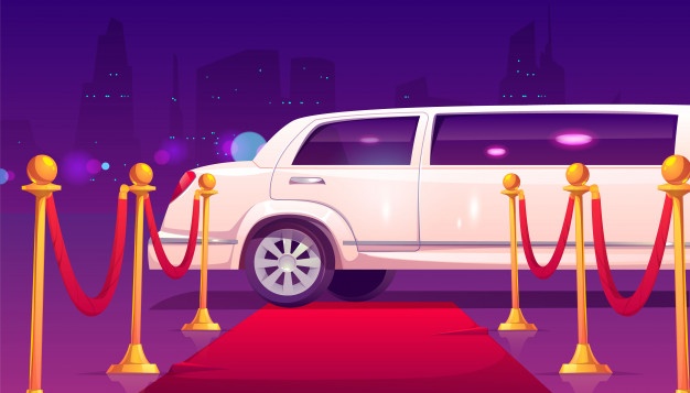 Limousine Empty Red Carpet With Rope Barrier 107791 617