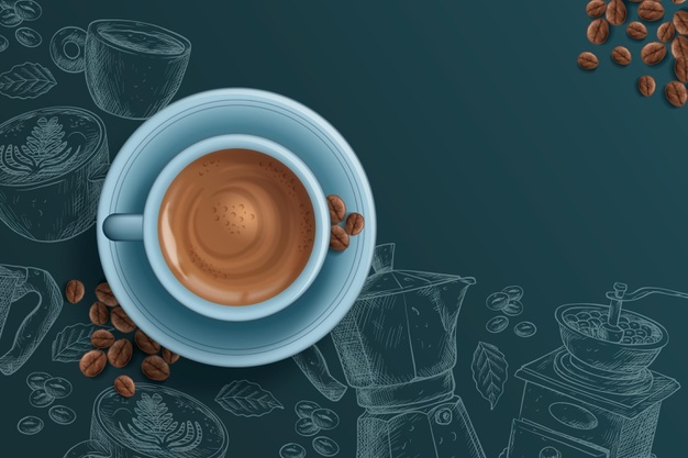 Realistic coffee background Free Vector