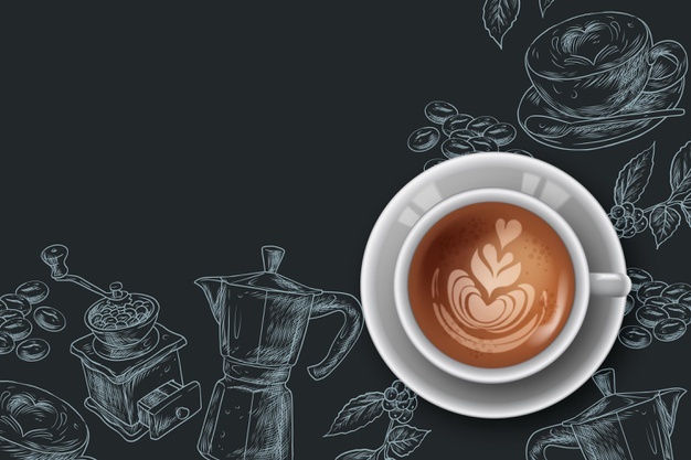 Realistic coffee background Free Vector