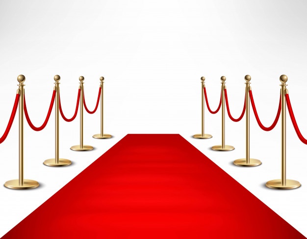 Red carpet celebrities formal event banner Free Vector