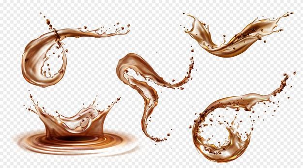 Splashes Coffee Set Isolated Transparent Background 107791 4875