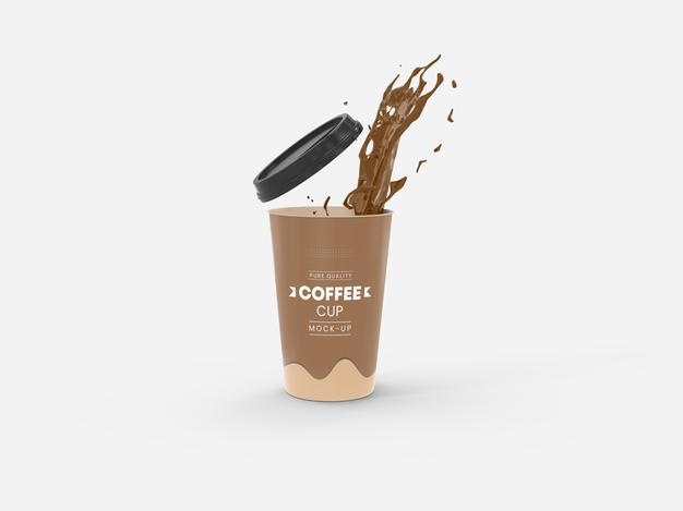 Take away paper coffee cup mockup Free Psd