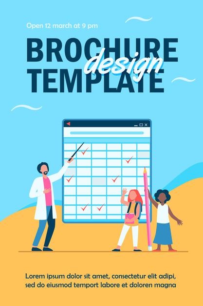 Teacher Explaining Lesson Pupils Flyer Template 74855 14662