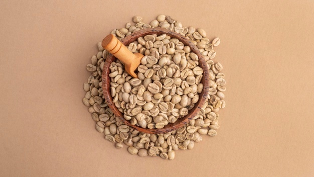 Top view bowl with coffee beans Free Photo