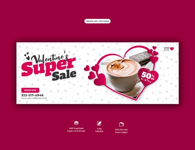 Valentine Food Menu Restaurant Facebook Cover Template 120329 1427