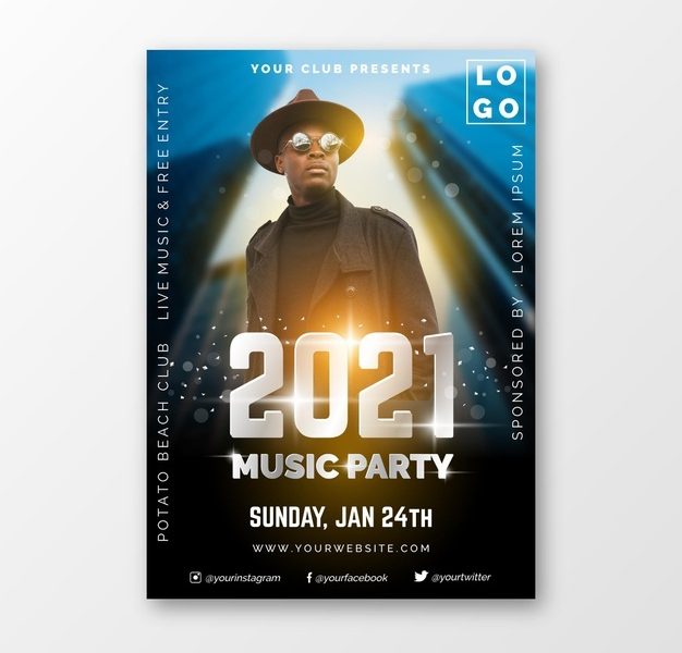 2021 music event poster concept Free Vector