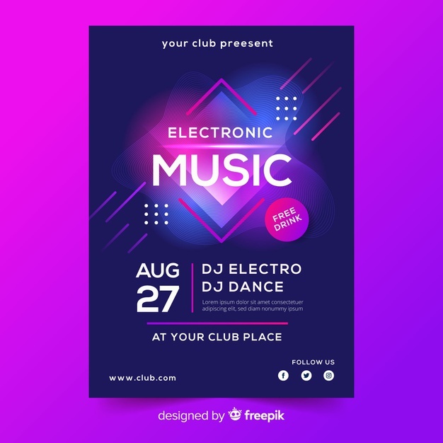Abstract Electronic Music Poster Template 52683 17681