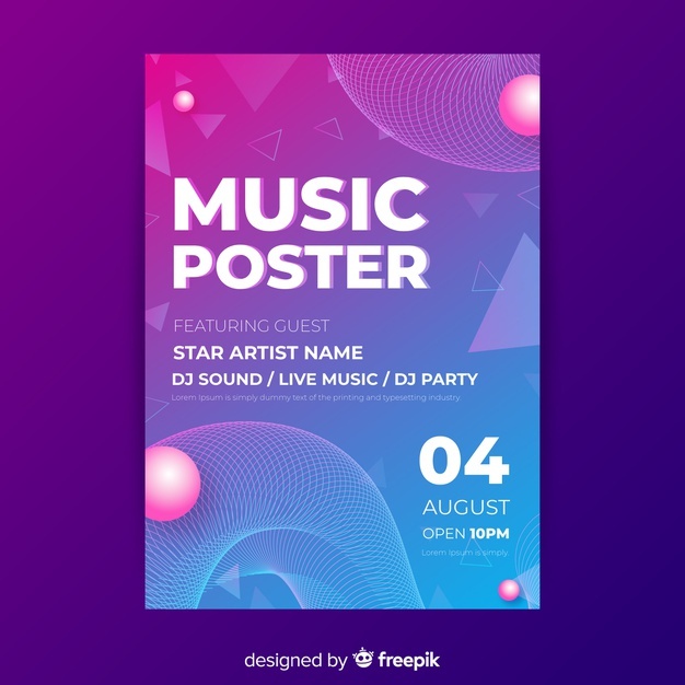 Abstract Music Party Poster Template 52683 19034