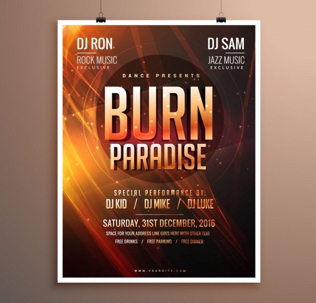 Abstract shiny music party poster Free Vector