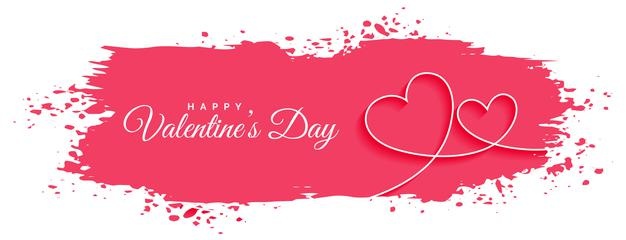 Abstract Valentines Day Line Heart Banner 1017 30224