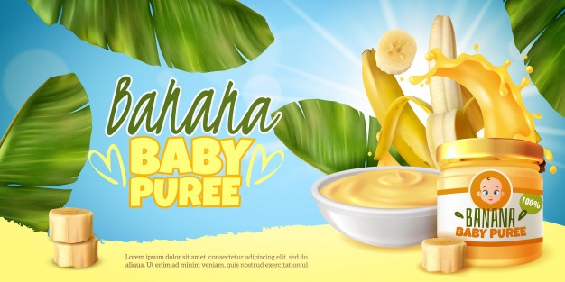 Baby First Banana Puree Banner Template 1284 30987