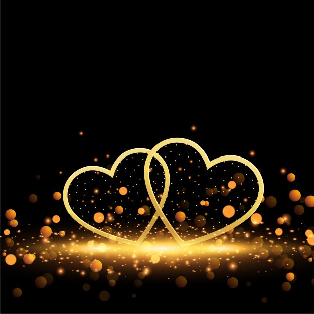 Beautiful Golden Hearts Sparkles Background 1017 16788