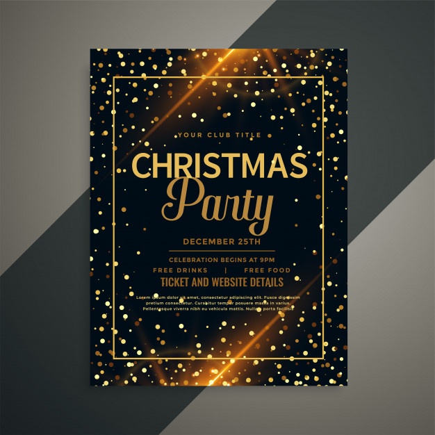 Beautiful Golden Sparkles Christmas Flyer Template 1017 16399