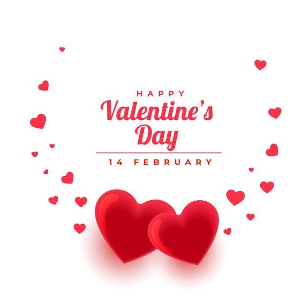 Beautiful valentines day greeting with love hearts Free Vector