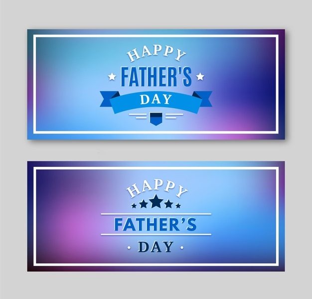 Blurred fathers day banners template Free Vector