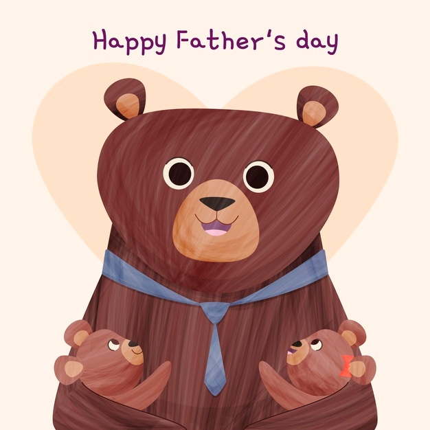 Cartoon Happy Father S Day Illustration With Bear 52683 62960