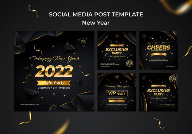 Celebrative new year ig posts collection Free Psd