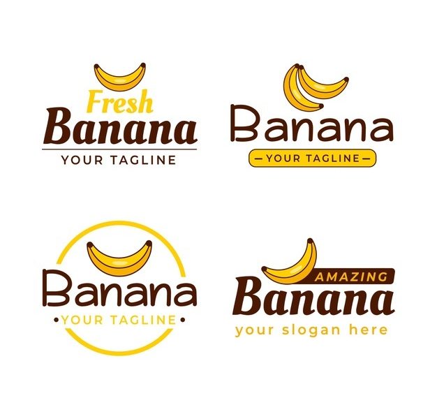 Collection of different banana logos Free Vector Collection of different banana logos Free Vector