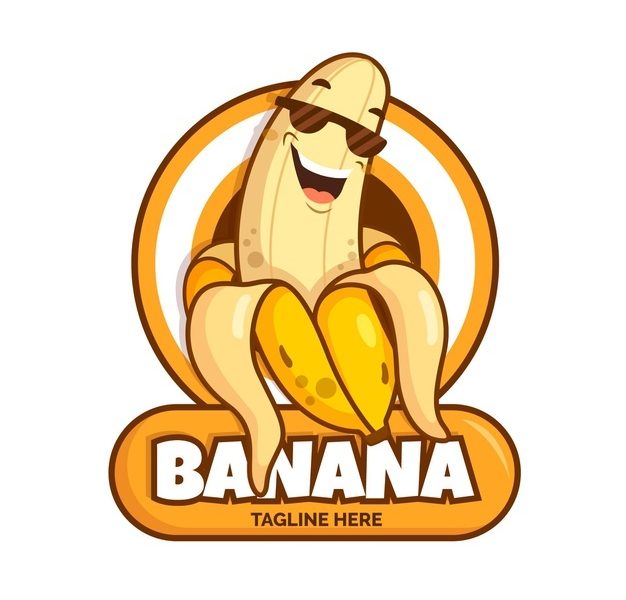 Cool banana character logo template Free Vector Cool banana character logo template Free Vector
