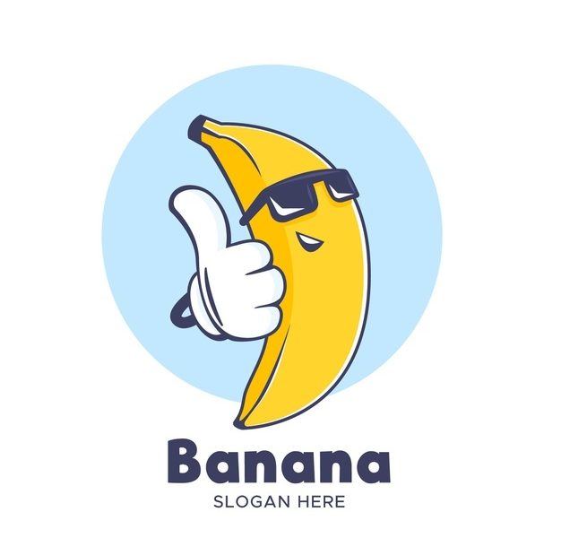Cool banana wearing sunglasses logo Free Vector Cool banana wearing sunglasses logo Free Vector