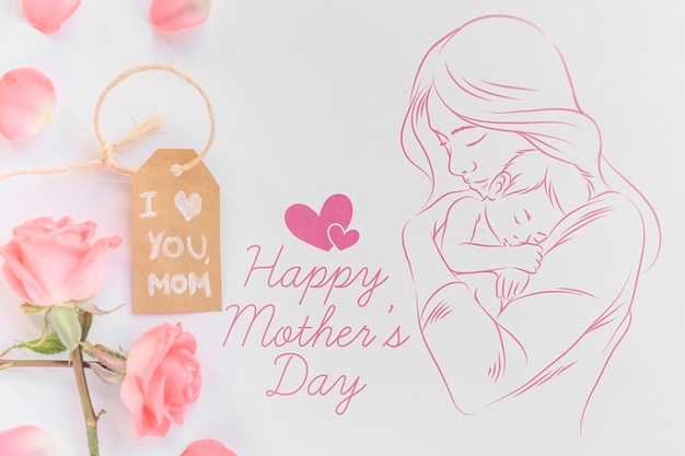 Copyspace Mockup With Flat Lay Mothers Day Composition 23 2148111993