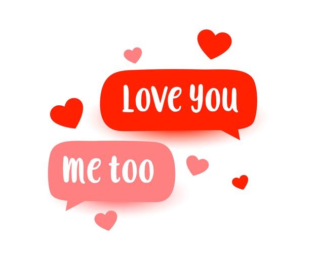 Cute Love Chat Message With Hearts Design 1017 29696