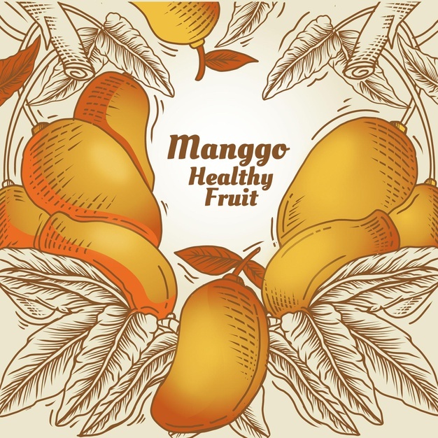 Drawn Mango Fruits With Leaves 23 2148822104 (1)