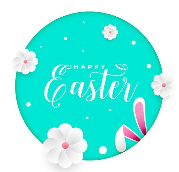 Easter greeting card with peeping bunny rabbit Free Vector