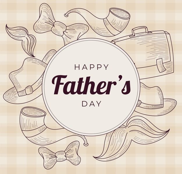 Engraving hand drawn father’s day illustration Free Vector