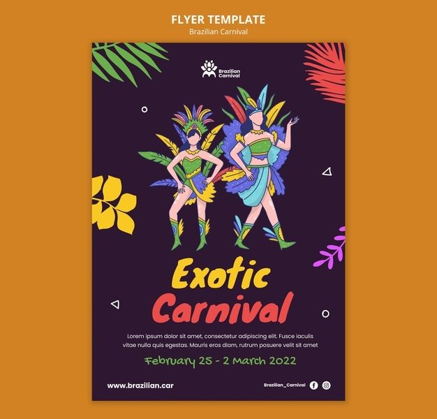 Exotic brazilian carnival flyer template Free Psd Exotic brazilian carnival flyer template Free Psd