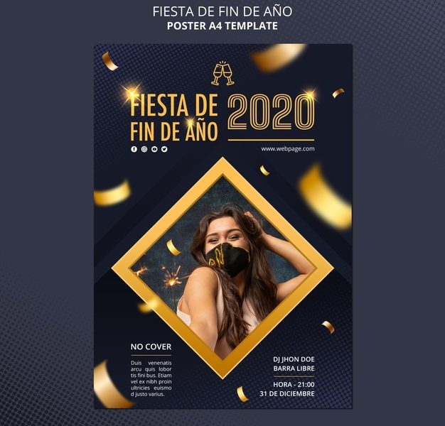 Fiesta de fin de ano celebration poster template Free Psd Fiesta de fin de ano celebration poster template Free Psd