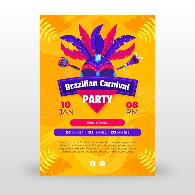 Flat Brazilian Carnival Vertical Poster Template 23 2149245111