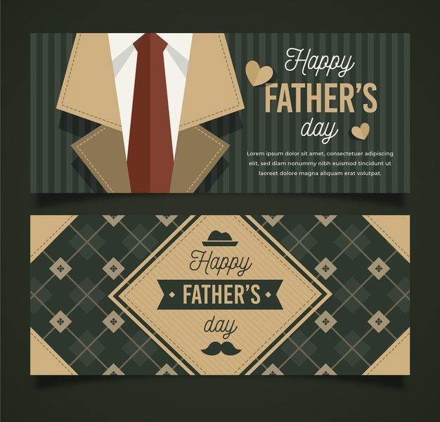 Flat design father’s day horizontal banners Free Vector Flat design father’s day horizontal banners Free Vector
