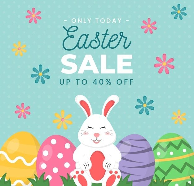 Flat easter sale illustration Free Vector