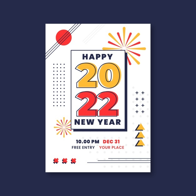 Flat New Year Party Flyer Template 23 2149193233