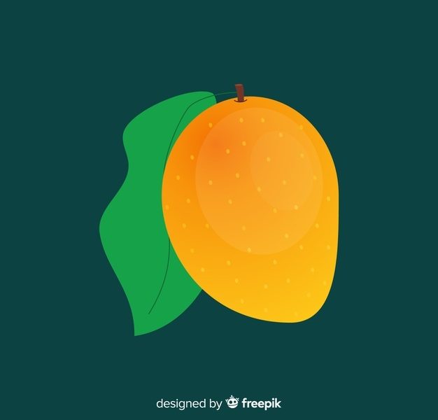 Flat simple orange mango background Free Vector