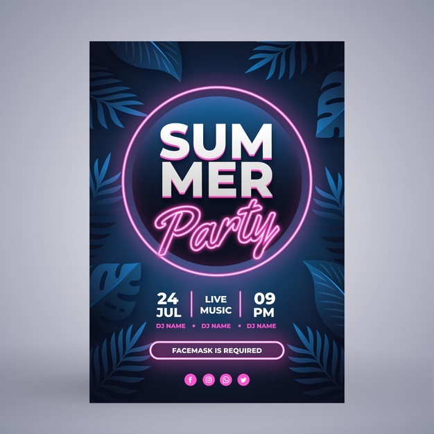 Flat Summer Party Vertical Poster Template 52683 61799