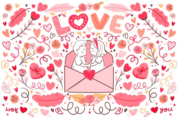 Flat Valentine S Day Background 52683 55565